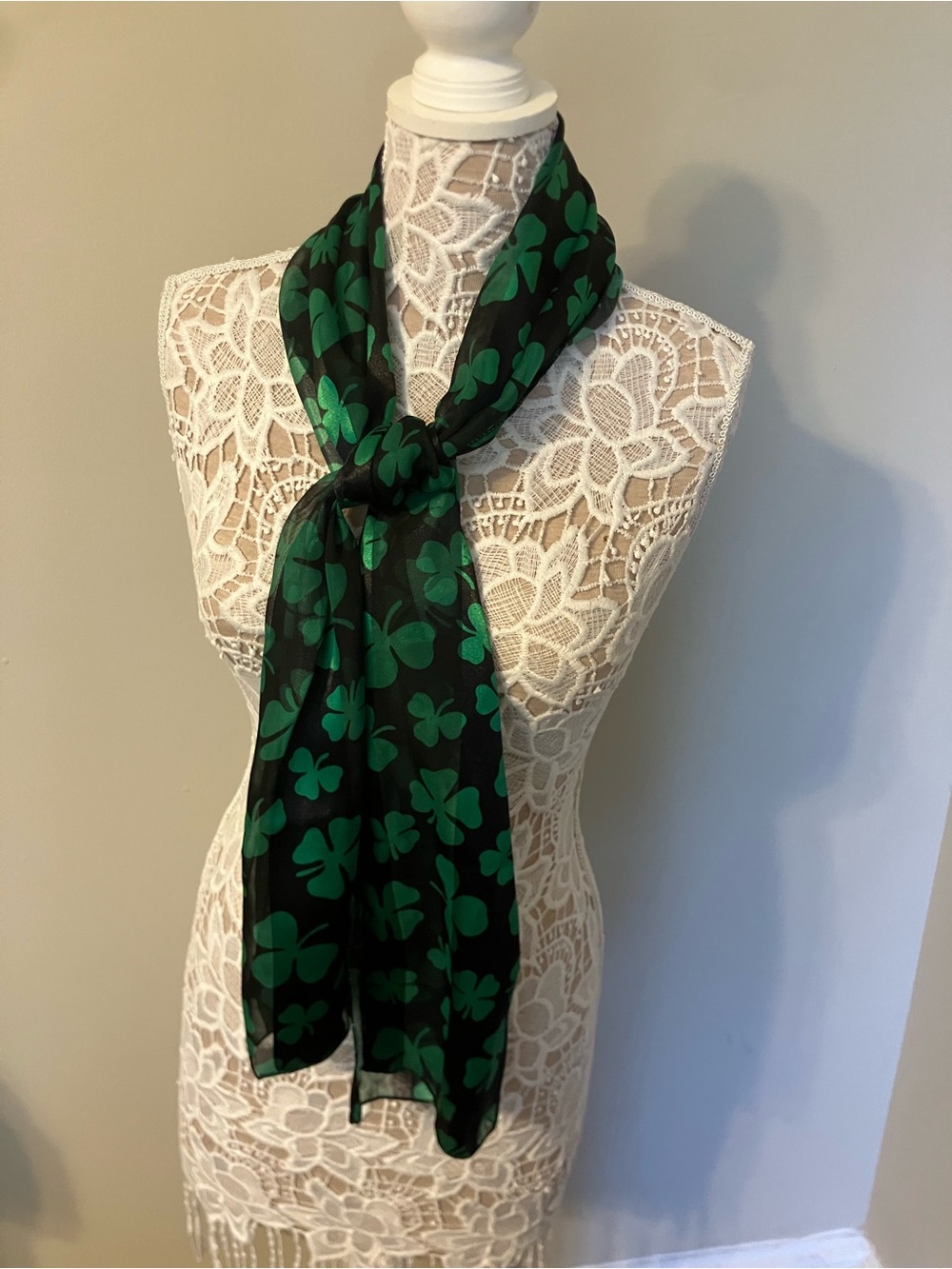 Black & Green Shamrock Scarf